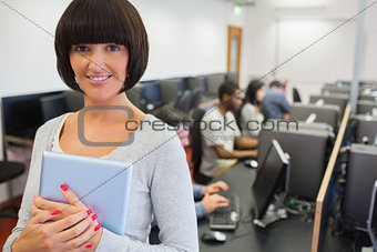 Teacher with tablet pc