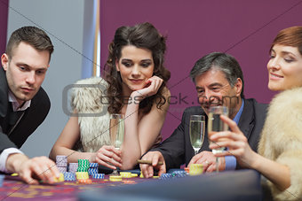 People sitting at the table looking
