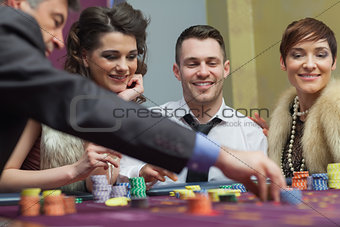 Amused group in a casino
