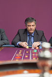 Man concentrating on roulette
