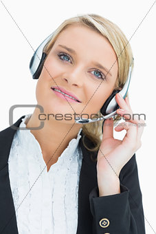 Woman in call centre