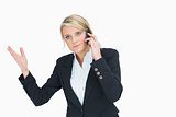 Woman frustrated on phone