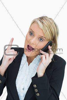 Woman arguing on phone