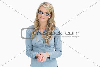 Woman folding her hands