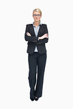 Standing businesswoman with folded arms