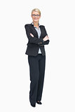 Businesswoman smiling with folded arms