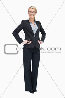 Businesswoman with hands on the hip