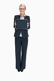 Businesswoman holding tablet pc