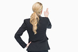 Businesswoman pointing out something