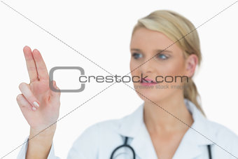 Doctor pointing at something