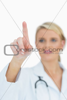 Doctor pointing up