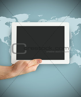 Hand holding tablet PC