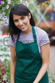 Smiling garden center worker