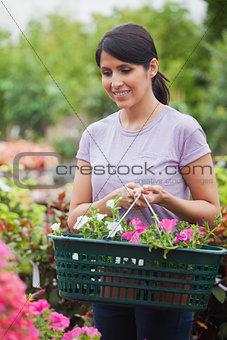 Customer carrying a basket