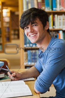 Student sitting at the library