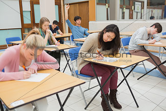 Students sitting in exam hall