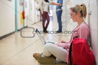 Woman sitting on the floor
