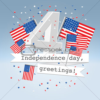 Festive USA independence day postcard