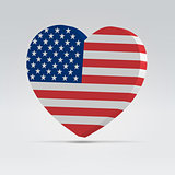American flag heart