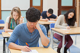 Group of students sitting an exam