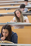 Students sitting while learning
