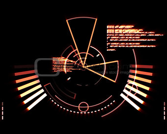 Abstract orange radar