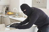 Robber at laptop