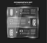 Infographic design template with glass surfaces. 