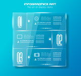 Infographic design template with glass surfaces. 