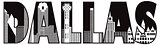 Dallas City Skyline Text Outline Illustration