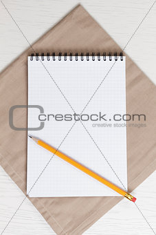 recipe notepad on wooden table