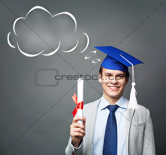 Student with diploma