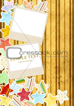 Background with photo and paper stars
