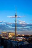 Moscow Ostankino Tele Tower evening