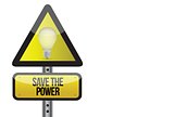 save the power road sign illustration design