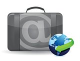 online office business suitcase illustration
