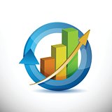 Colorful Business arrow cycle graph illustration