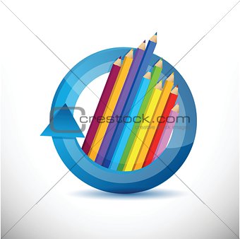 color pencils education concept