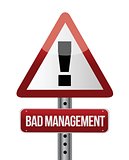 bad management warning road sign illustration