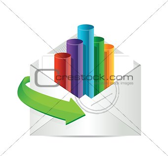 business email with an inside graph illustration