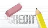 erase credit concept illustration design