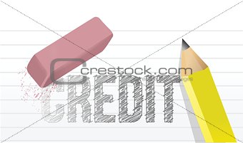 erase credit concept illustration design