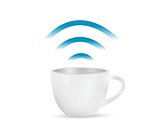 internet coffee mug concept illustration