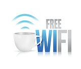 free wifi coffee mug concept illustration design