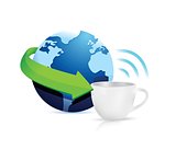 internet hotspots coffee mug concept