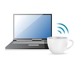 internet connection coffee mug concept