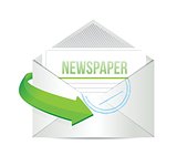 newspaper email information concept illustration