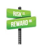 risk, reward road sign illustration design