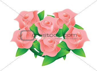 pink flower wedding bouquet illustration