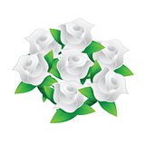 white flower wedding bouquet illustration